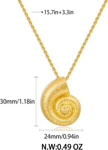CLASSYZINT الذهب محارة شل قلادة للنساء، خمر المحيط صدف المختنق قلادة قلادة، لذيذ قابل للتعديل محارة شل سلسلة قلادة in Kuwait