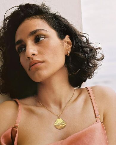 CLASSYZINT الذهب محارة شل قلادة للنساء، خمر المحيط صدف المختنق قلادة قلادة، لذيذ قابل للتعديل محارة شل سلسلة قلادة in Kuwait