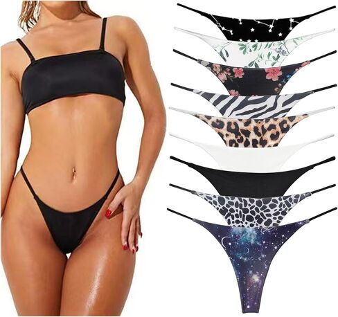 UUONLY G String Thongs for Women Low Rise G-String Panties Sexy Underwear for Women 9 Packs T Back String Underpants Thong in Saudi Arabia