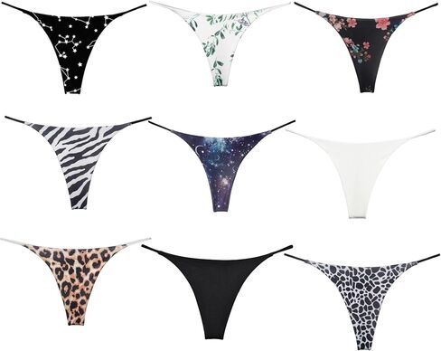 UUONLY G String Thongs for Women Low Rise G-String Panties Sexy Underwear for Women 9 Packs T Back String Underpants Thong in Saudi Arabia