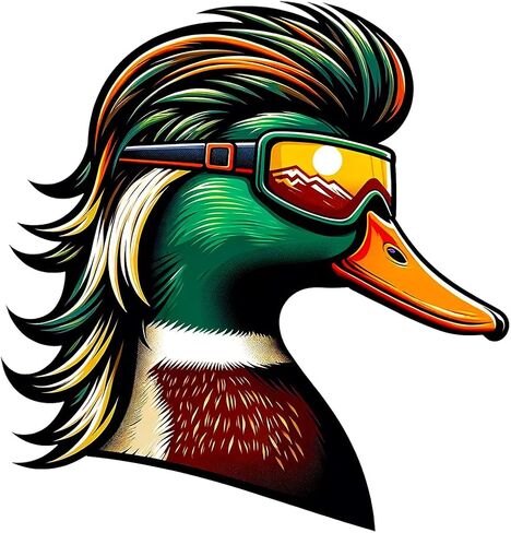 Mullet Duck Sticker - Bumper Sticker Vinyl Decal, Duck Hunting Stickers, Mallard, Blue Collar Stickers, Duck Stickers, Funny Stickers, Meme Stickers, Funny Stickers for Adults, Truck, Car in Saudi Arabia