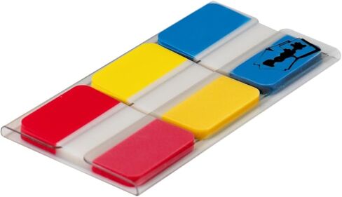 Post-it Tabs, 1 inch Solid, Red, Yellow, Blue, 12 Tabs/Color, 36 Tabs/On-the-Go Dispenser (686-RYBT) in Saudi Arabia
