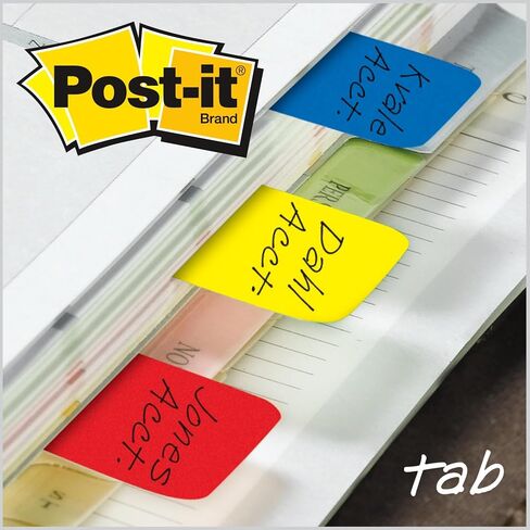 Post-it Tabs, 1 inch Solid, Red, Yellow, Blue, 12 Tabs/Color, 36 Tabs/On-the-Go Dispenser (686-RYBT) in Saudi Arabia