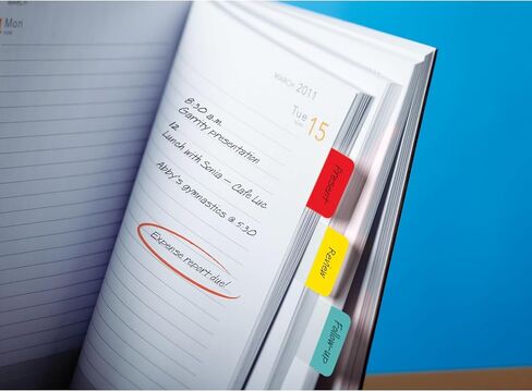 Post-it Tabs, 1 inch Solid, Red, Yellow, Blue, 12 Tabs/Color, 36 Tabs/On-the-Go Dispenser (686-RYBT) in Saudi Arabia
