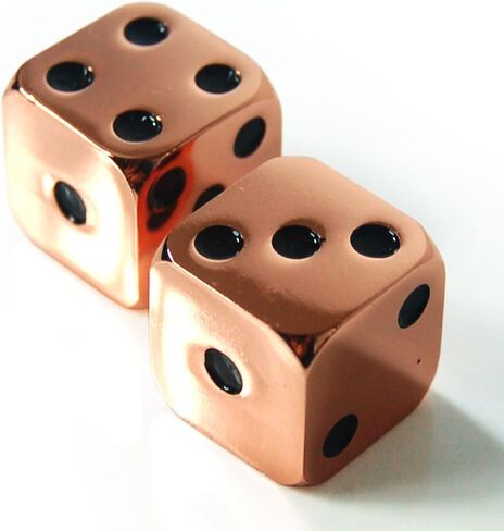 2Pcs D6 16mm Metal Alloy Custom & Unique Dice - Highly Polished Premium Edition (Silver Body/Deep Blue pips) in Saudi Arabia