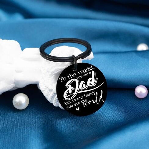 Cool Dad Gifts for Father‘s Day Best Dads ever Gift from Daughter Son Fathers Day Birthday Presents Idea for Men Adults Love You to My Daddy Sentimental You are the World Black Round Keychain in Saudi Arabia