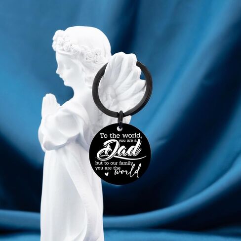 Cool Dad Gifts for Father‘s Day Best Dads ever Gift from Daughter Son Fathers Day Birthday Presents Idea for Men Adults Love You to My Daddy Sentimental You are the World Black Round Keychain in Saudi Arabia