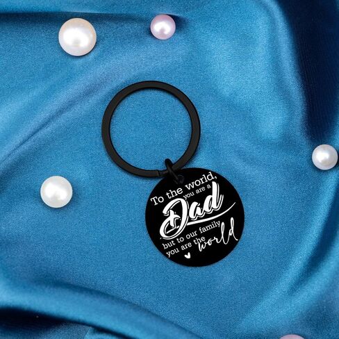 Cool Dad Gifts for Father‘s Day Best Dads ever Gift from Daughter Son Fathers Day Birthday Presents Idea for Men Adults Love You to My Daddy Sentimental You are the World Black Round Keychain in Saudi Arabia