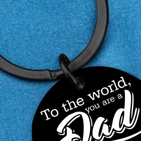 Cool Dad Gifts for Father‘s Day Best Dads ever Gift from Daughter Son Fathers Day Birthday Presents Idea for Men Adults Love You to My Daddy Sentimental You are the World Black Round Keychain in Saudi Arabia