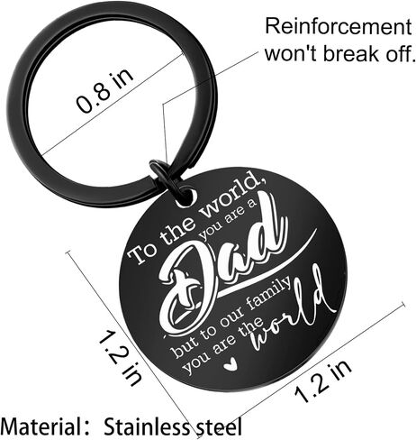 Cool Dad Gifts for Father‘s Day Best Dads ever Gift from Daughter Son Fathers Day Birthday Presents Idea for Men Adults Love You to My Daddy Sentimental You are the World Black Round Keychain in Saudi Arabia