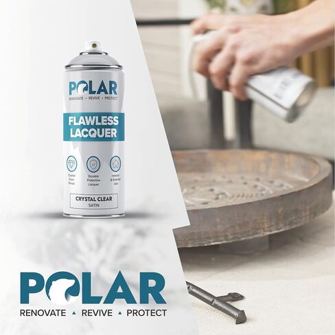 Polar Clear Matte Flawless Lacquer Spray - 2 x 13.5oz - Clear Coat Spray Paint - Non-Yellowing Varnish Spray - Interior & Exterior Surfaces for Wood, Metal, Plastics, Glass & Ceramics in Saudi Arabia