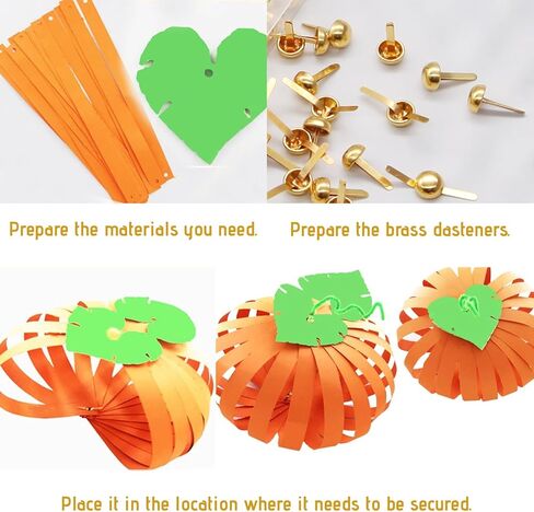 مشابك معدنية دائرية من LET'S MAKING مصنوعة من النحاس الورقي مقاس 1/2 بوصة، مشابك معدنية دائرية للحرف اليدوية والمستلزمات المدرسية (300 قطعة، ذهبي) in Kuwait