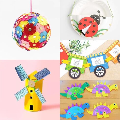 مشابك معدنية دائرية من LET'S MAKING مصنوعة من النحاس الورقي مقاس 1/2 بوصة، مشابك معدنية دائرية للحرف اليدوية والمستلزمات المدرسية (300 قطعة، ذهبي) in Kuwait