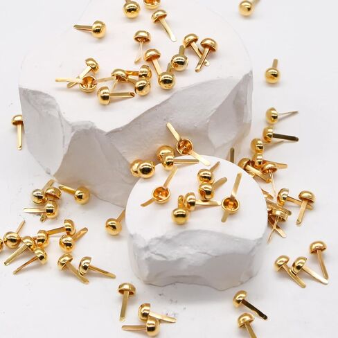 مشابك معدنية دائرية من LET'S MAKING مصنوعة من النحاس الورقي مقاس 1/2 بوصة، مشابك معدنية دائرية للحرف اليدوية والمستلزمات المدرسية (300 قطعة، ذهبي) in Kuwait