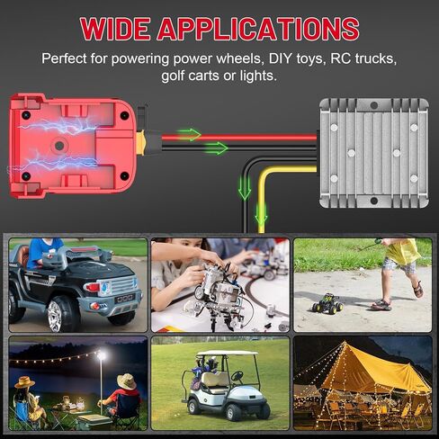 18V to 12V Step Down Converter for Milwaukee M18 18V Battery Adapter & New Upgrade USB Charger Adapter, DC 12V Resistive Loads 20A 240W Buck Converter Regulator (1-Pack) in Saudi Arabia