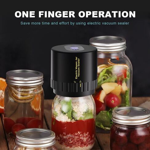 سدادة مكنسة كهربائية من ميسون - مجموعة سدادة مكنسة ماسون مع أغطية ماسون واسعة ومنتظمة للفم، آلة ختم فراغ لتخزين الطعام، سدادة مكنسة كهربائية لتعليب الجرار in Kuwait