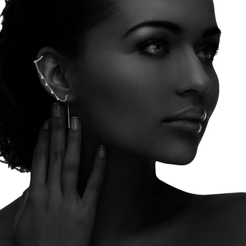 Two Way Cartilage Cuff Wrap Climber Crawler Dangle Drop Threader 18K Gold Vermeil Earrings in Saudi Arabia