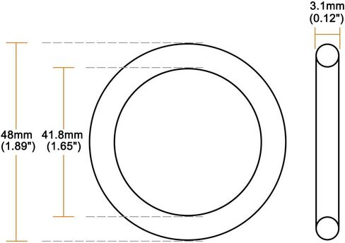 uxcell Nitrile Rubber O-Rings 51mm OD 44.8mm ID 3.1mm Width, Metric Sealing Gasket, Pack of 10 in Saudi Arabia