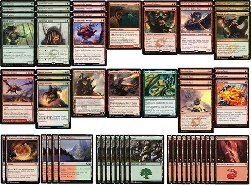 مجموعة النخبة من التنين الأحمر والأخضر - قانونية حديثة - مصممة خصيصًا - Magic The Gathering - MTG - 60 بطاقة in Saudi Arabia