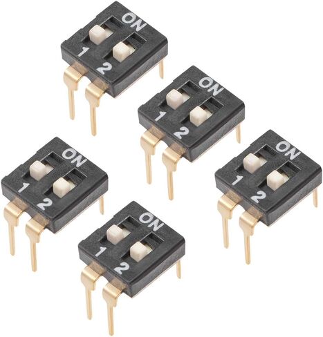 5 قطع من Uxcell مفتاح DIP أسود أفقي 1-2 موضع 2.54 مم للوحة توصيل الدوائر PCB in Saudi Arabia