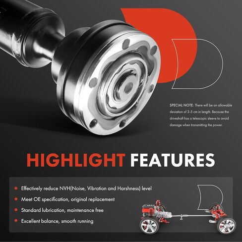 A-Premium Rear Complete Drive Shaft Prop Shaft Driveshaft Assembly Compatible with Audi A6 Quattro 1998 1999 2000 2001 2002 2003 2004, Automatic Transmission, Replace# 4B0521106C, 4B0521106H in Saudi Arabia