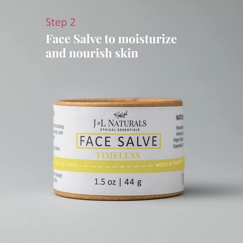 J&L Naturals Simple Skin Regimen Kit With Cleansing Bar, Face Salve, Konjac Sponge, Lip Balm | For Oily, Dry, Mature, and Combination Skin | Zero Waste (Balance (oily, combination skin), Simple) in Saudi Arabia
