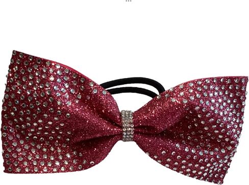 Tailless Rhinestone Glitter Cheer Bows - ALL COLORS AVAILABLE (Black) in Saudi Arabia