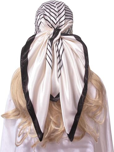 Square Scarves for Women Lightweight Large Satin Hair Scarf for Sleeping Silky Modal Hijab Bandana Neckerchief, 35"*35" in Saudi Arabia