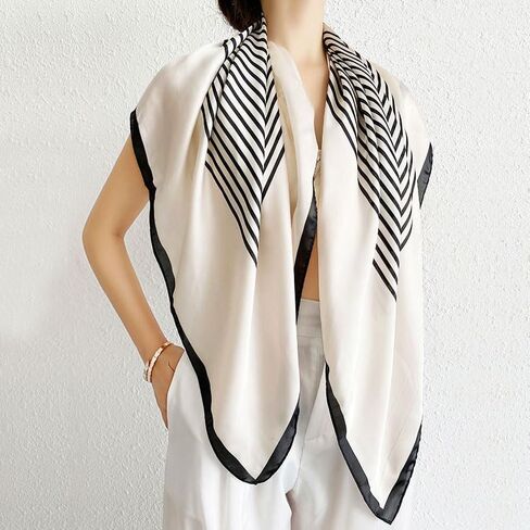 Square Scarves for Women Lightweight Large Satin Hair Scarf for Sleeping Silky Modal Hijab Bandana Neckerchief, 35"*35" in Saudi Arabia