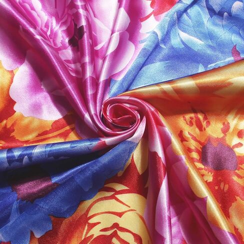 Square Scarves for Women Lightweight Large Satin Hair Scarf for Sleeping Silky Modal Hijab Bandana Neckerchief, 35"*35" in Saudi Arabia