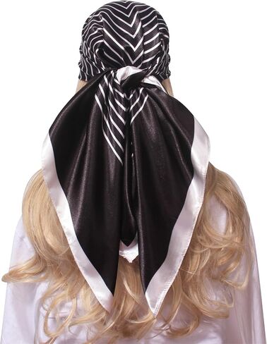 Square Scarves for Women Lightweight Large Satin Hair Scarf for Sleeping Silky Modal Hijab Bandana Neckerchief, 35"*35" in Saudi Arabia