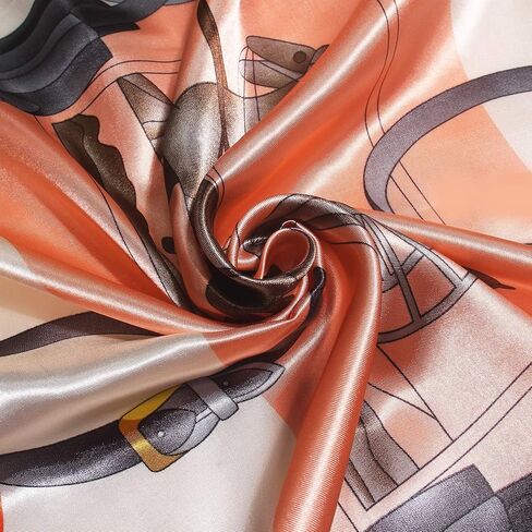 أوشحة مربعة للنساء وشاح شعر ساتان كبير وخفيف الوزن للنوم حريري منديل حجاب باندانا، 35 بوصة × 35 بوصة in Kuwait