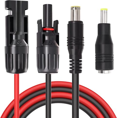Goupchn Solar Panel Connector to DC 8mm Adapter Extension Cable 16 AWG with DC 5.5mmx2.5mm Adapter for GZ Portable Backup Power Station, Solar Generators 6.23ft in Saudi Arabia
