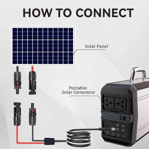 Goupchn Solar Panel Connector to DC 8mm Adapter Extension Cable 16 AWG with DC 5.5mmx2.5mm Adapter for GZ Portable Backup Power Station, Solar Generators 6.23ft in Saudi Arabia