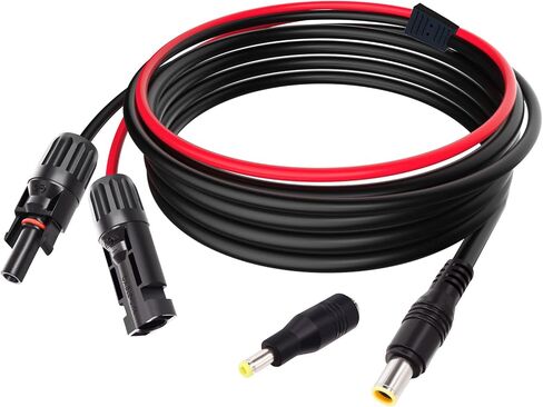 Goupchn Solar Panel Connector to DC 8mm Adapter Extension Cable 16 AWG with DC 5.5mmx2.5mm Adapter for GZ Portable Backup Power Station, Solar Generators 6.23ft in Saudi Arabia