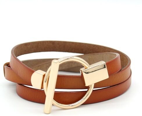 Womens Skinny Belt Gold Metal Buckle in Saudi Arabia