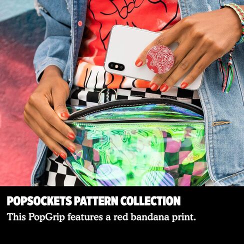 PopSockets PopGrip - Expanding Stand and Grip with Swappable Top - Red Bandana in Saudi Arabia