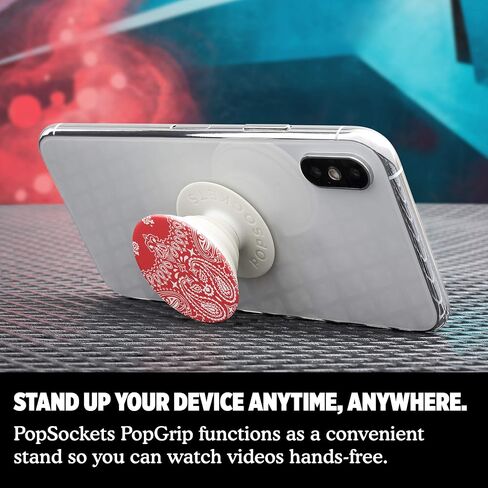 PopSockets PopGrip - Expanding Stand and Grip with Swappable Top - Red Bandana in Saudi Arabia