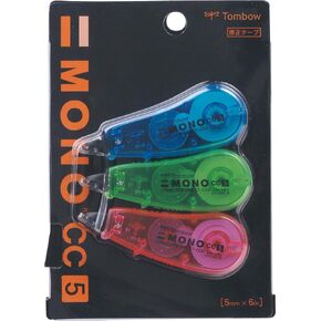 Tombow Pencil Mono CC KCB-327 Correction Tape, 0.2 inch (6 mm), 3 Pieces