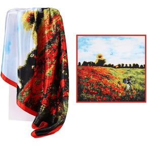 Famous Oil Painting Scarfs for Women - Head Scarf for Hair Wrapping at Night