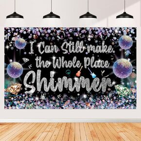 Music Lyrics Banner Music Lover Taylor Birthday Backdrop I Can Still Make The Whole Place Shimmer Backdrop for ERAS Party Music Fans Lover Party Decorations Photo Booth Background Photoshoot Banner