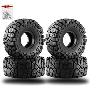 1.9 Crawler Tires black（4pcs Rock version），Inner black tire foam insert， RC crawler tires all terrain use， for FCX10 TRX4 SCX10 Pro Gen8 VS4-10 1/10 RC Crawler Car, Gifts 1/10 rc body clips