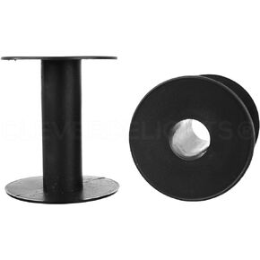 CleverDelights Plastic Spools - 3" x 2 3/4" - Black - 40 Pack