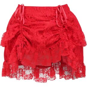 Daisy corsets Women's Red Lace Ruched Bustle Skirt