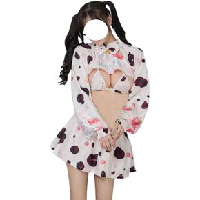 Sexy Anime Cosplay Costume Women Lolita Kawaii Milk Cow Role Playing Lingerie Skirt Naughty Maid Outfit