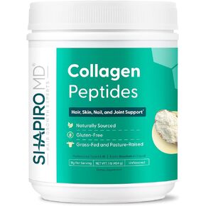Collagen Peptides Powder - Collagen Powder Supplement for Hair, Skin, Nails, and Joint Support, Types I & III Hydrolyzed Collagen for Easy Absorption | 11g Collagen Per Serving, 16 oz. | Shapiro MD