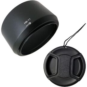 HB-77 Lens Hood & 58mm Lens Cap Compatible for Nikon AF-P DX NIKKOR 70-300mm f/4.5-6.3G ED Lens (1+1 Pack)