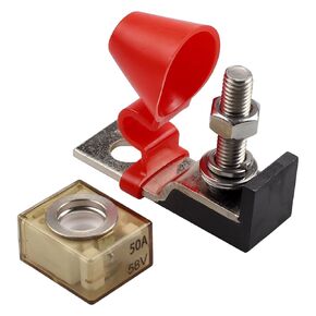 40A 58V 5/16"(M8) Single Stud Terminal Mount Fuse Block, 40A Marine Rated Battery Fuse (MRBF) Waterproof for Boat Truck RV Construction Vehicles