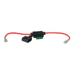 AlveyTech Inline 30 Amp ATM Blade Fuse Holder with 600v 12 AWG Wire & 1/4" Battery Terminal Connectors - Mini Automotive Waterproof 12 Gauge Adapter for Auto, Marine, Car, Standard Volt in-Line Fuses