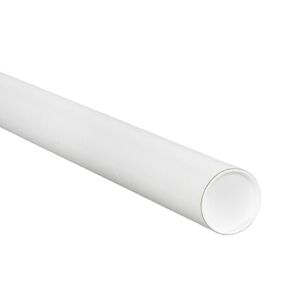 Aviditi White Mailing Tubes with Caps, 3" x 12", Pack of 24, for Shipping, Storing, Mailing, and Protecting Documents, Blueprints and Posters